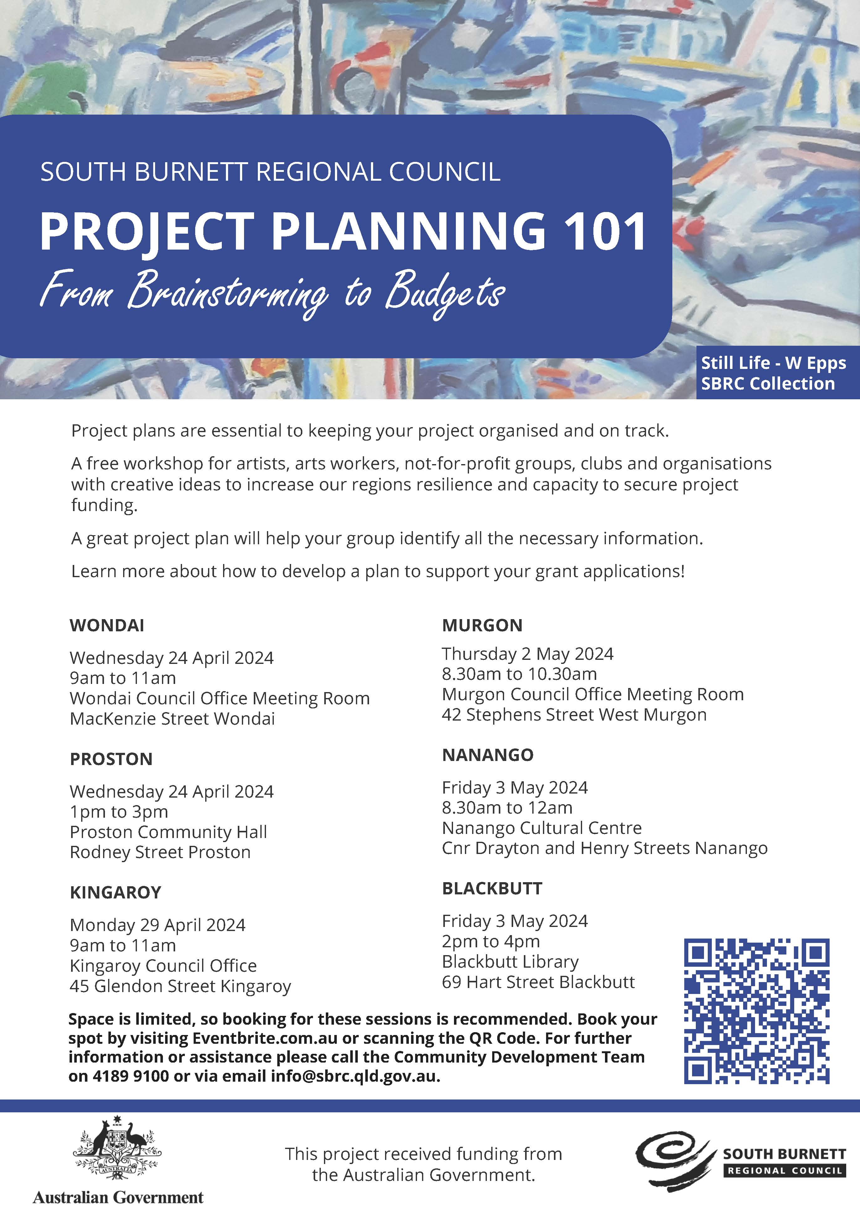 Flyer community development mobile office and workshops project planning