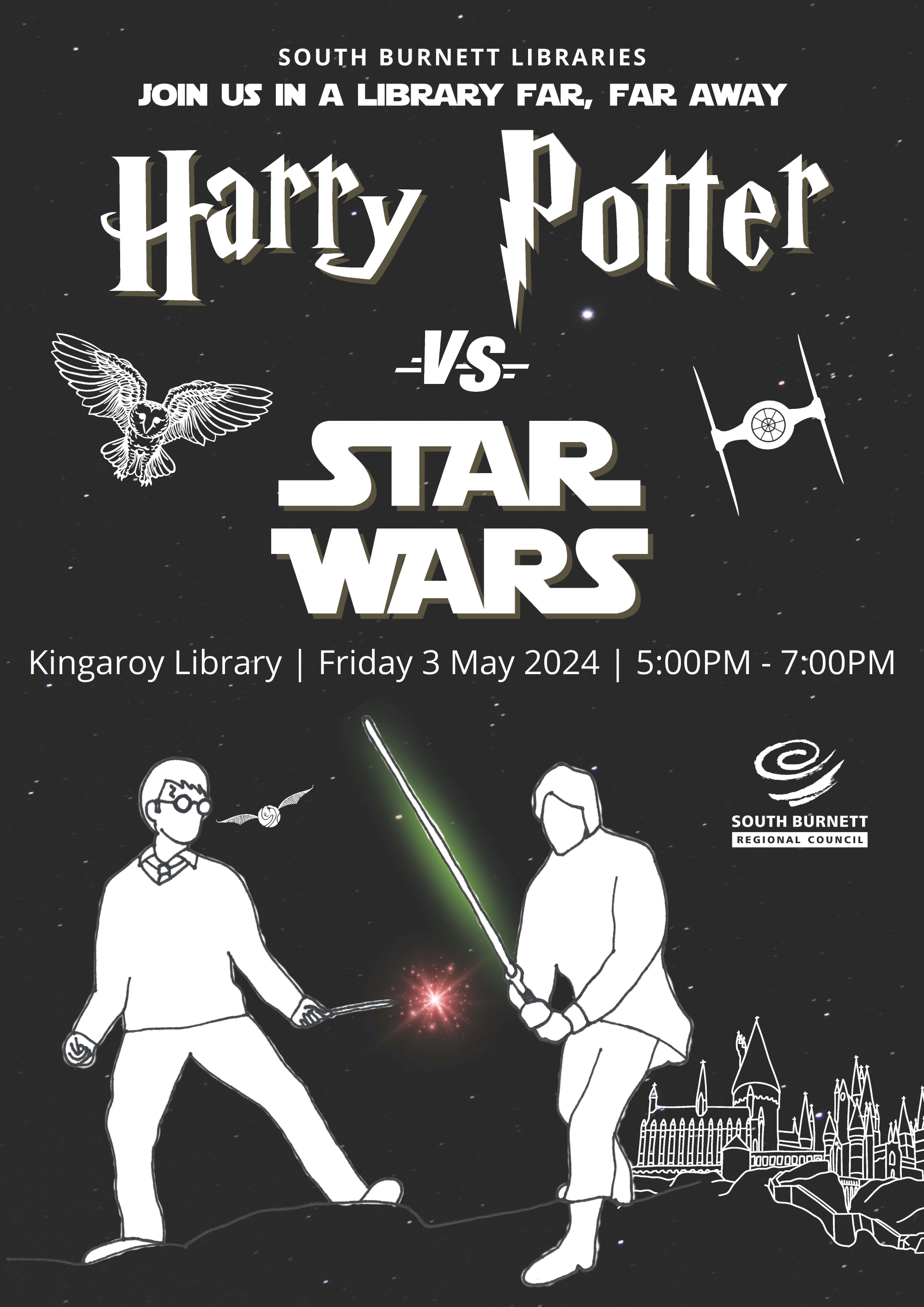 Library event harry potter vs star wars friday 3 may 2024