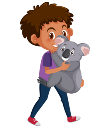 graphic of kid with koala