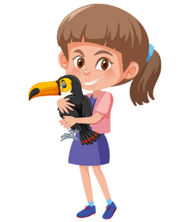 graphic of kid with bird
