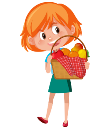 graphic of kid with basket