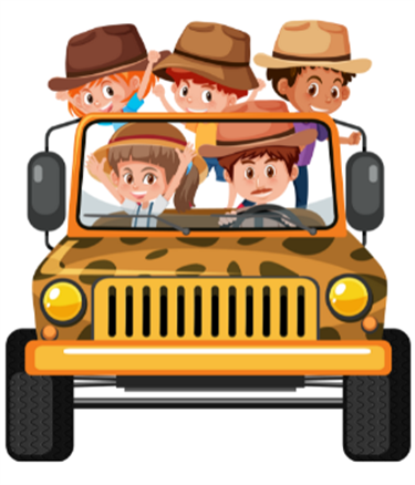 graphic of truck with people inside