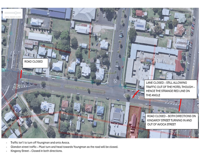 Avoca Street Closure Map.png