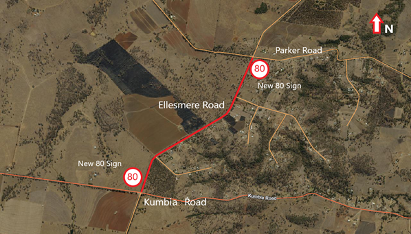 Change of Speed Limit - Ellesmere Road, Ellesmere Map.png
