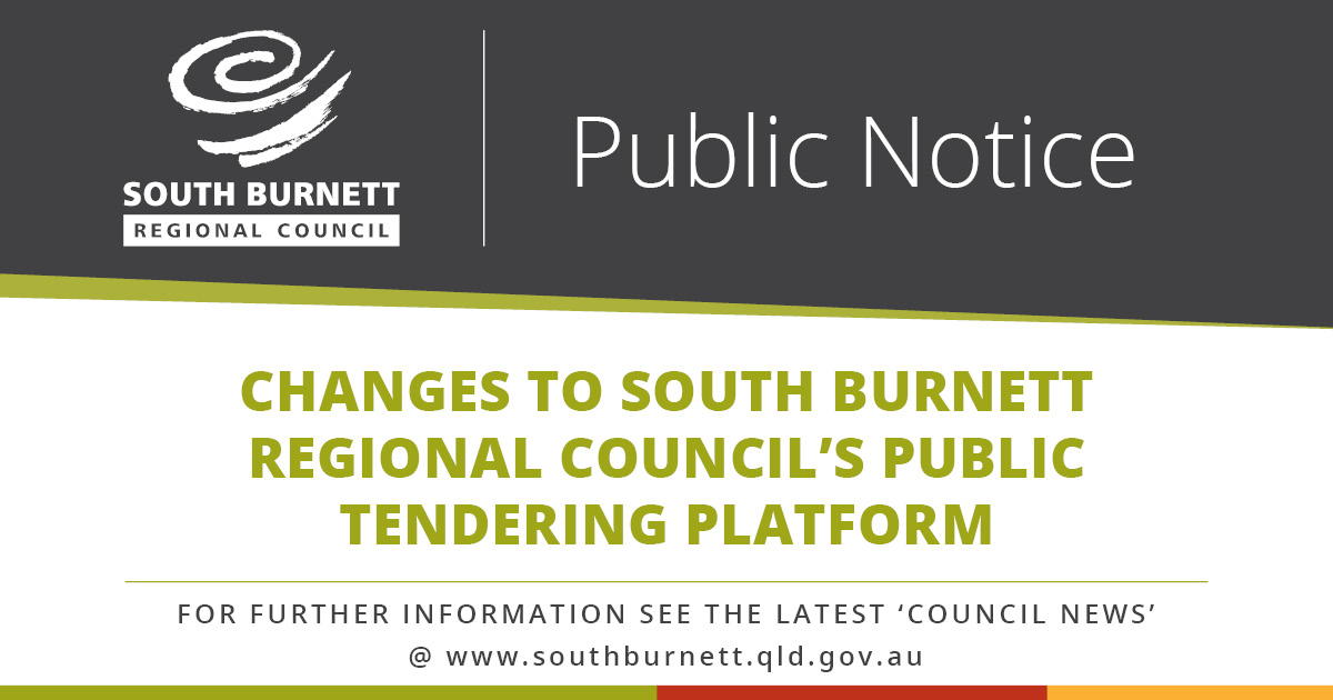 Changes to South Burnett Regional Council's Public Tendering Platform
