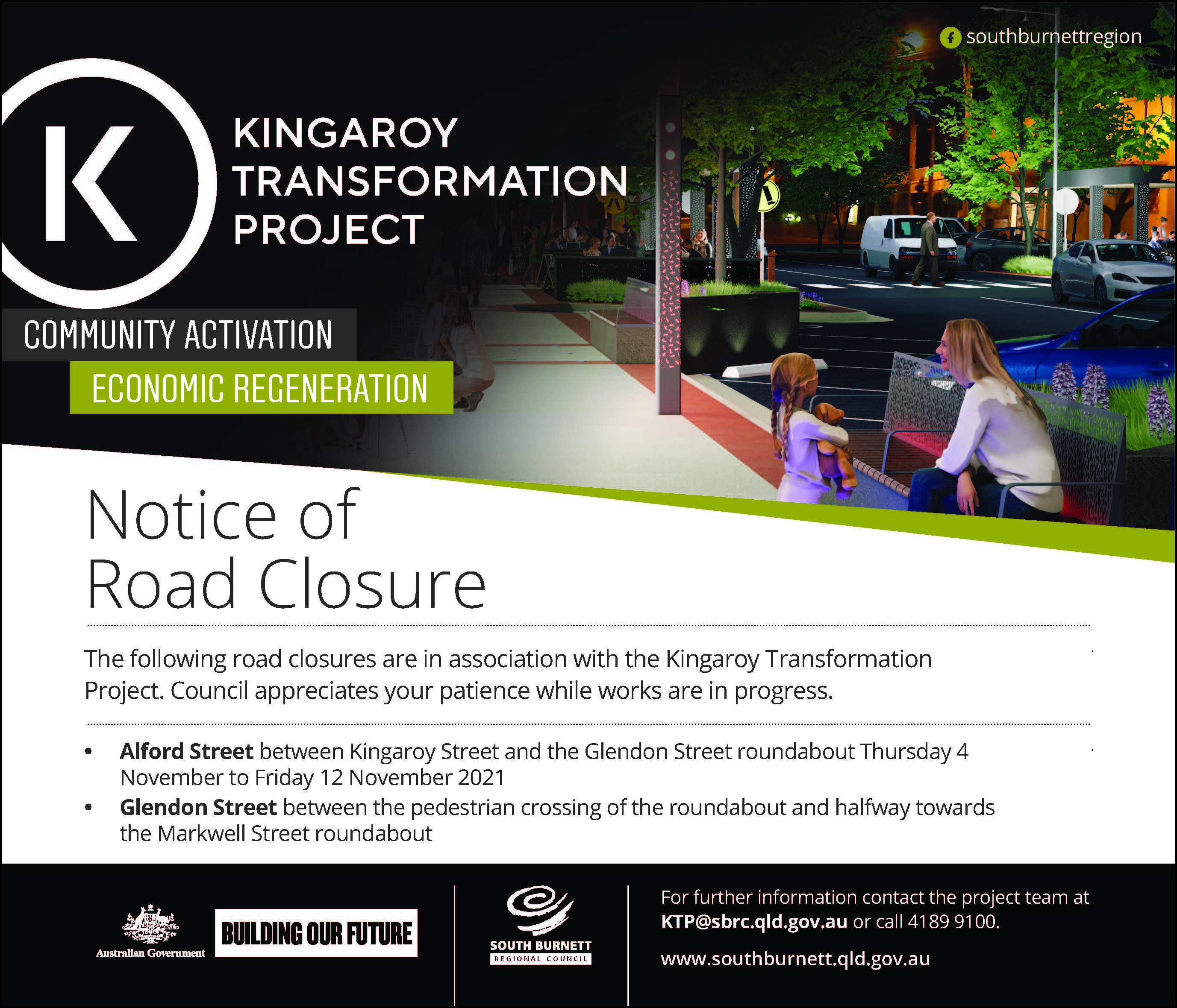 Notice of Road Closure – Alford and Glendon Streets, Kingaroy