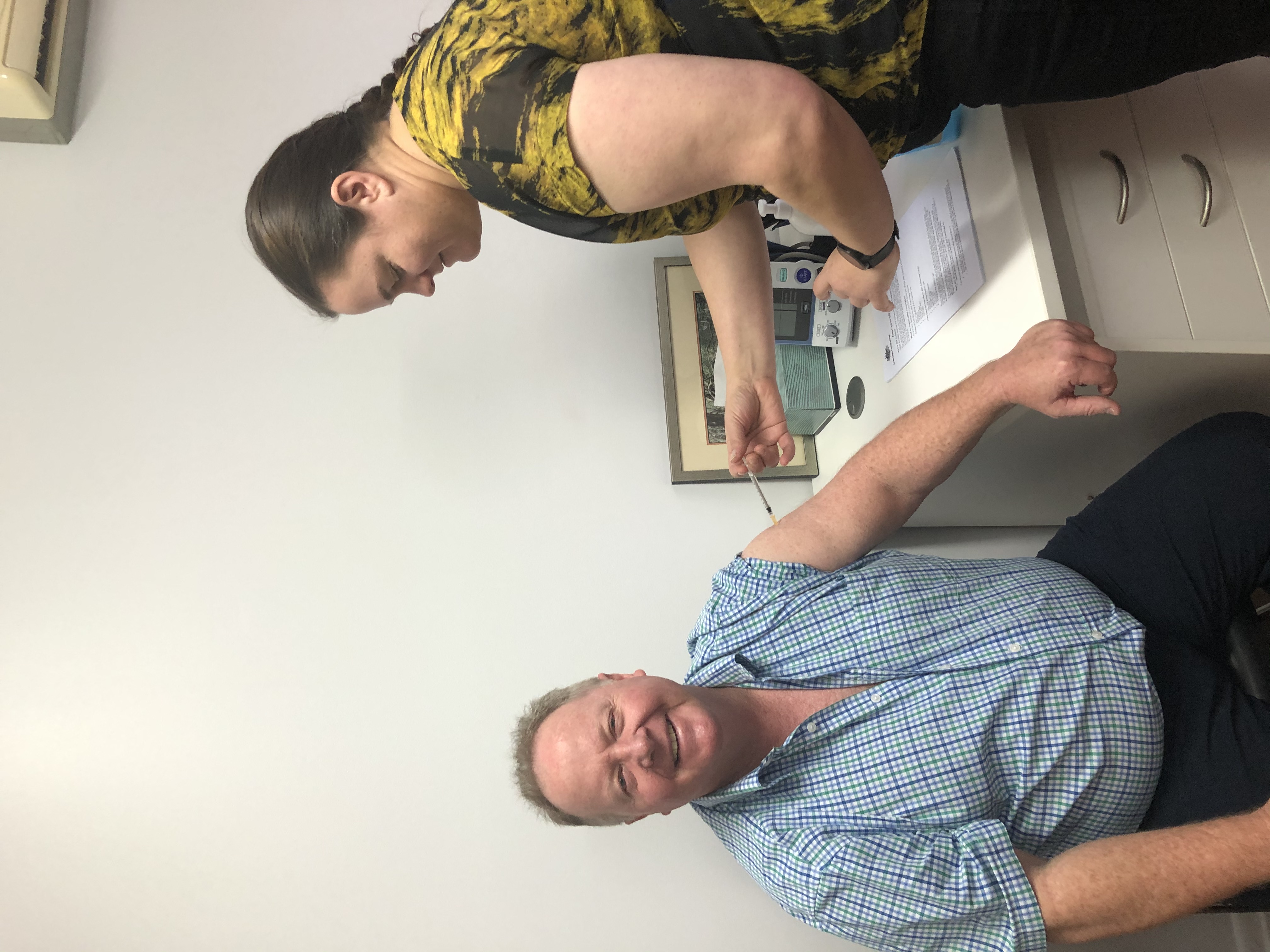 Image: Mayor Brett Otto receiving his first vaccination for COVID-19