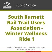 South Burnett Rail Trail Users Association – Winter Wellness Ride 1