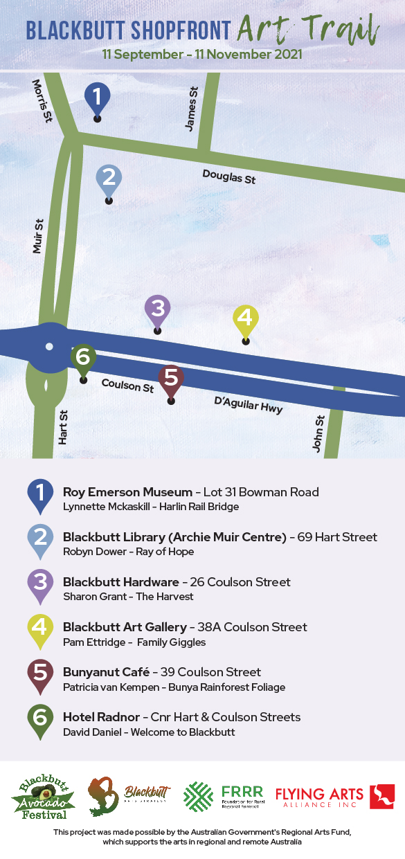 Image: Blackbutt Shopfront Art Trail DL Flyer