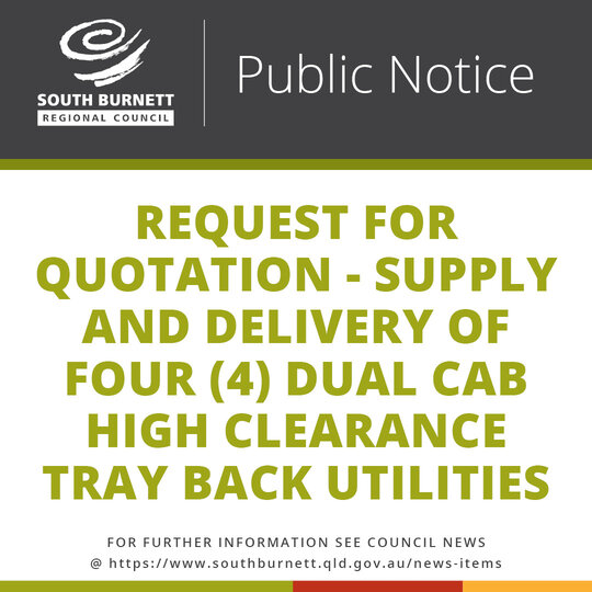 Request for Quotation - Supply and Delivery of four (4) Dual Cab High Clearance Tray Back Utilities