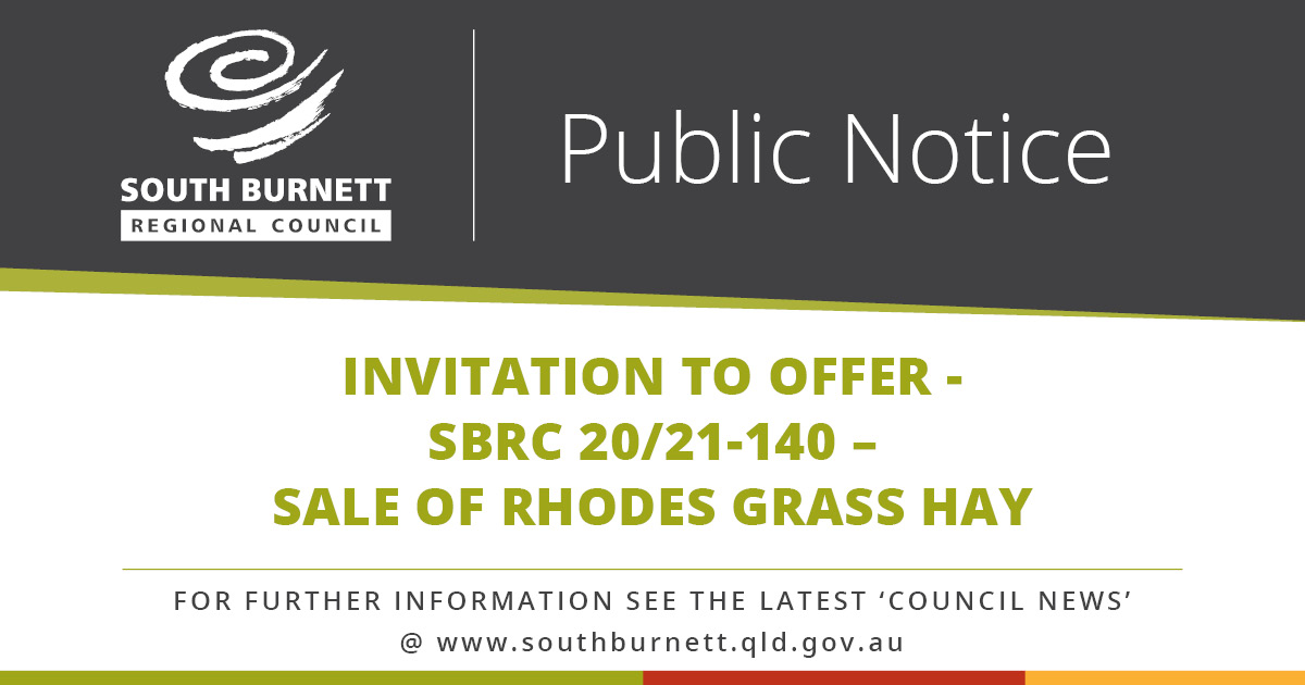 Invitation to Offer - SBRC 20/21-140 - Sale of Rhodes Grass Hay