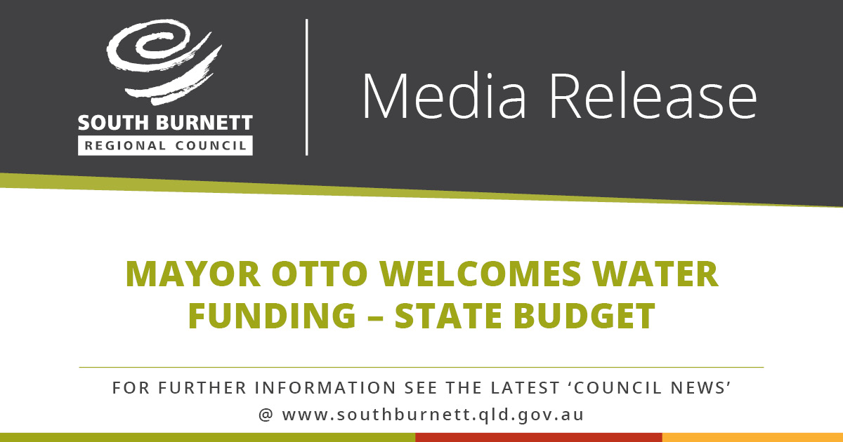 Mayor Otto welcomes water funding – State Budget