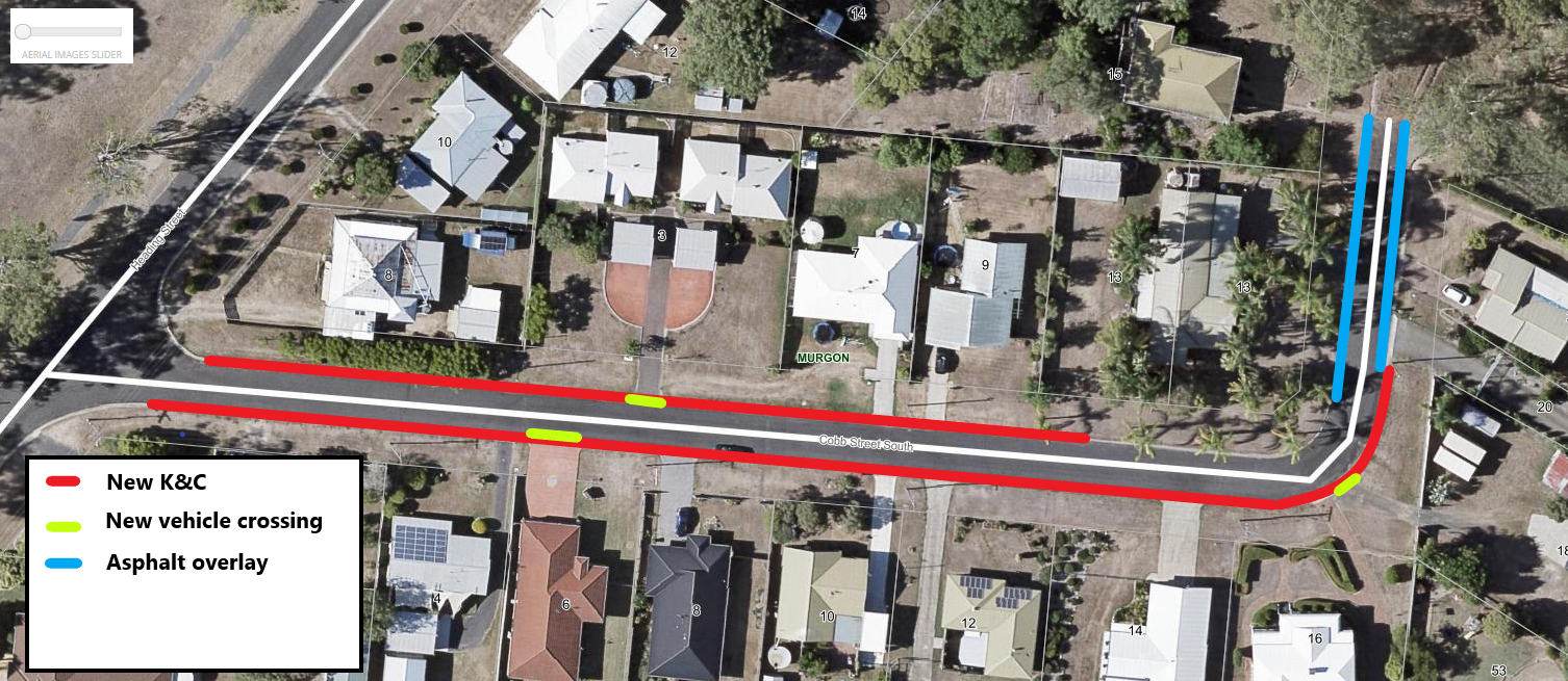 Kerb and channel upgrade Cobb Street South Murgon