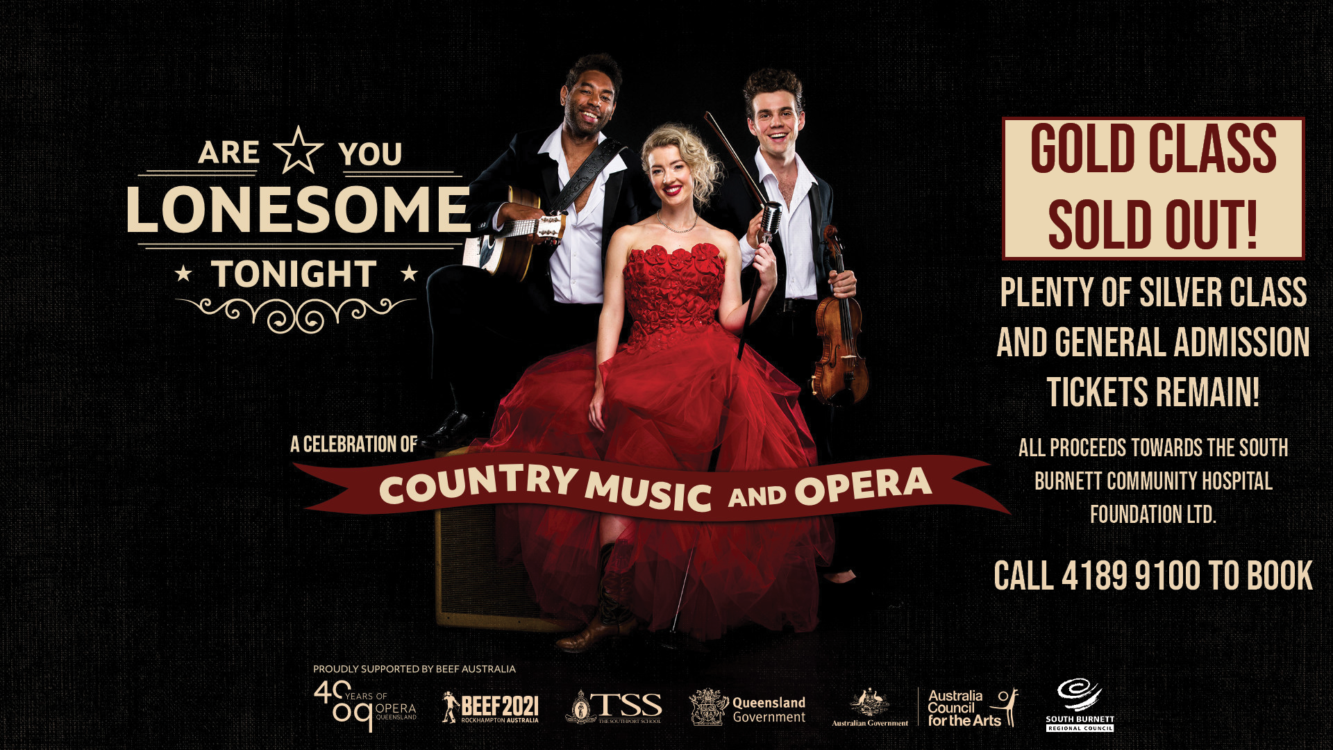 Image: Opera Queensland's 'Are You Lonesome Tonight' Kingaroy Town Hall Poster