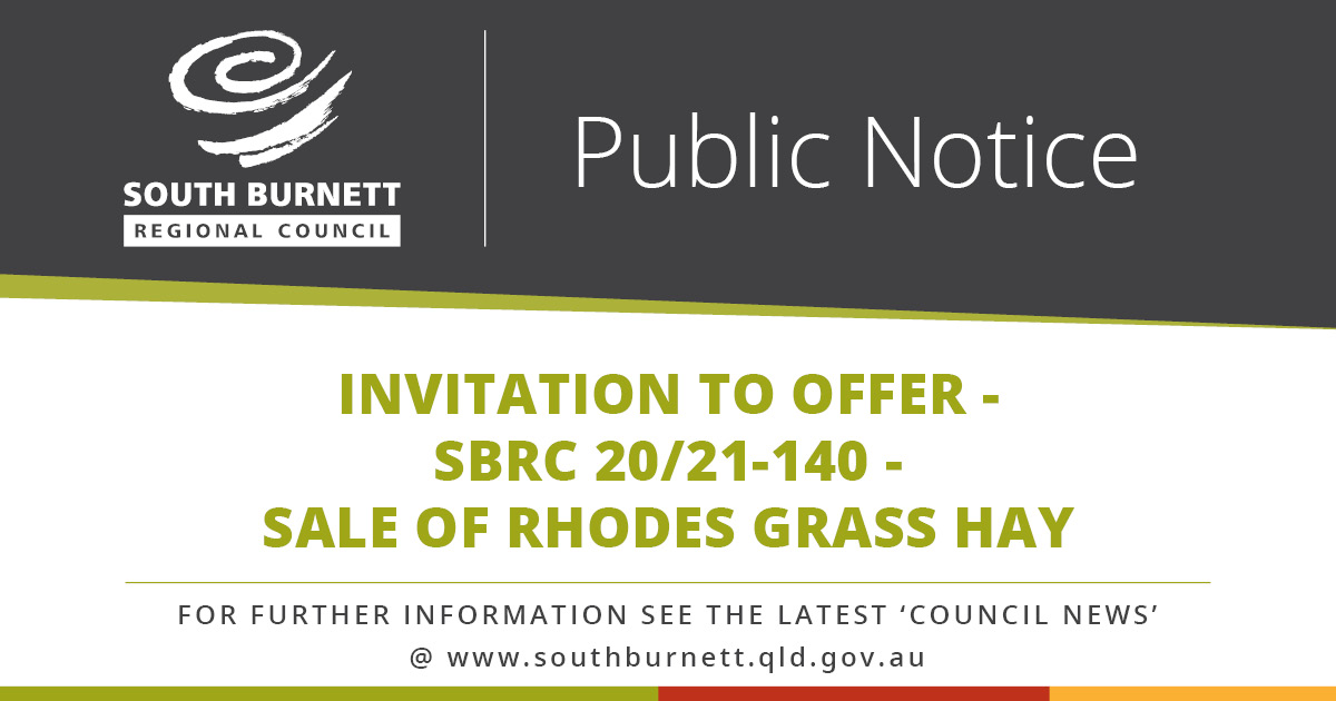 Invitation to Offer - SBRC 20/21-140 - Sale of Rhodes Grass Hay