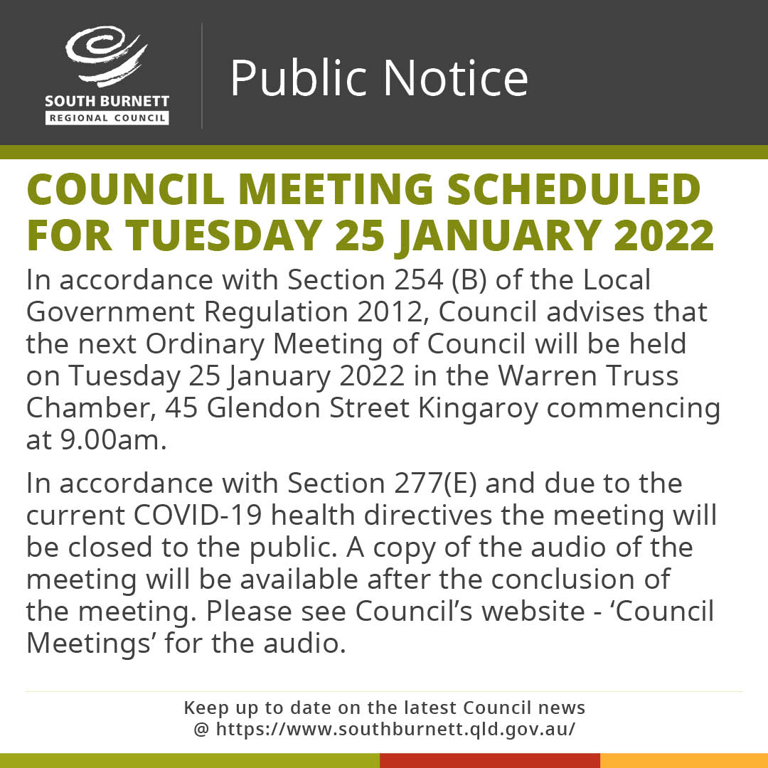 24 01 2022 Council meeting scheduled for tuesday 25 january 2022