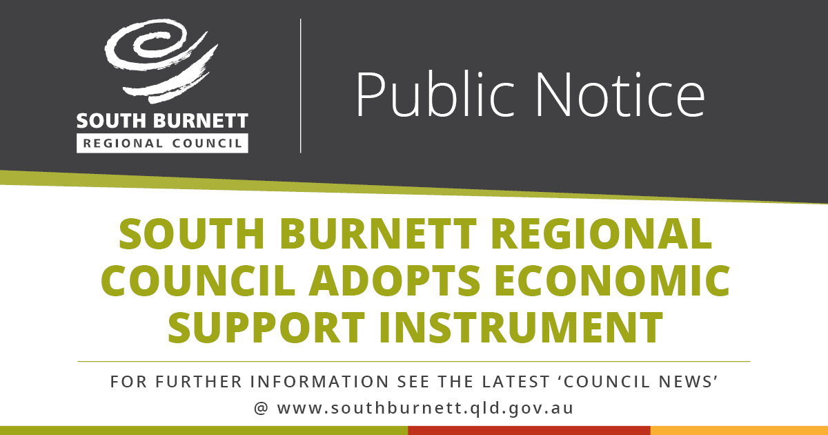 South Burnett Regional Council adopts economic support instrument