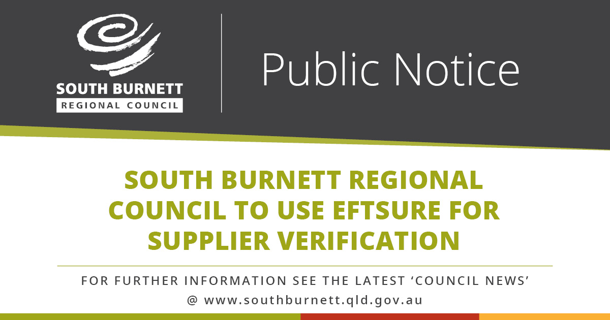 South Burnett Regional Council to use EFTsure for Supplier Verification