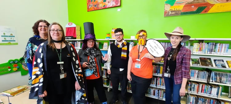 Image: Library staff in Book Week costumes