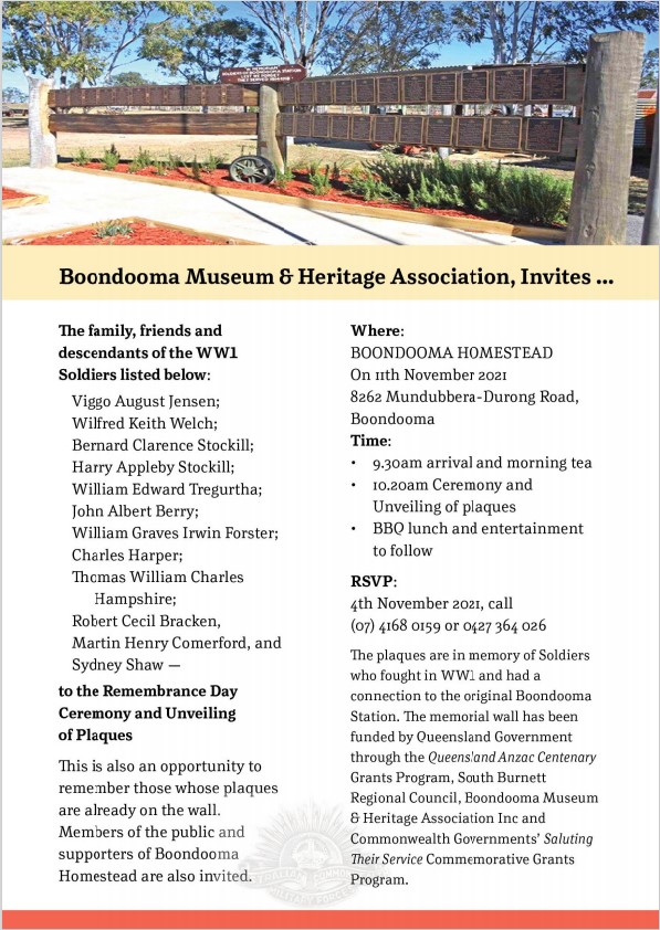 Remembrance Day - Boondooma Homestead