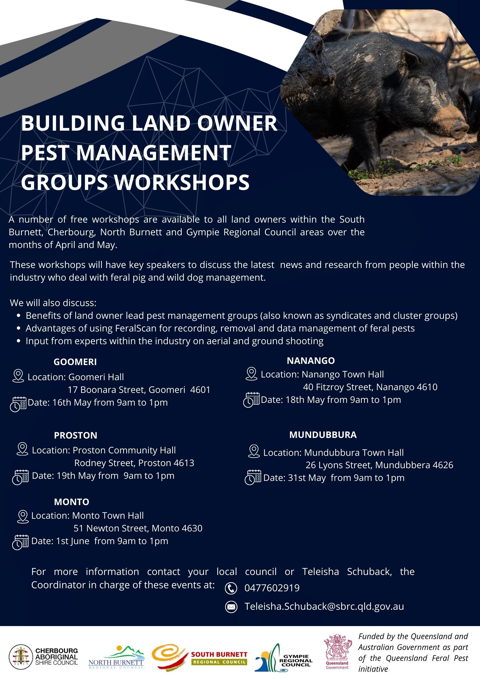 Updated building land owner pest management groups workshops poster
